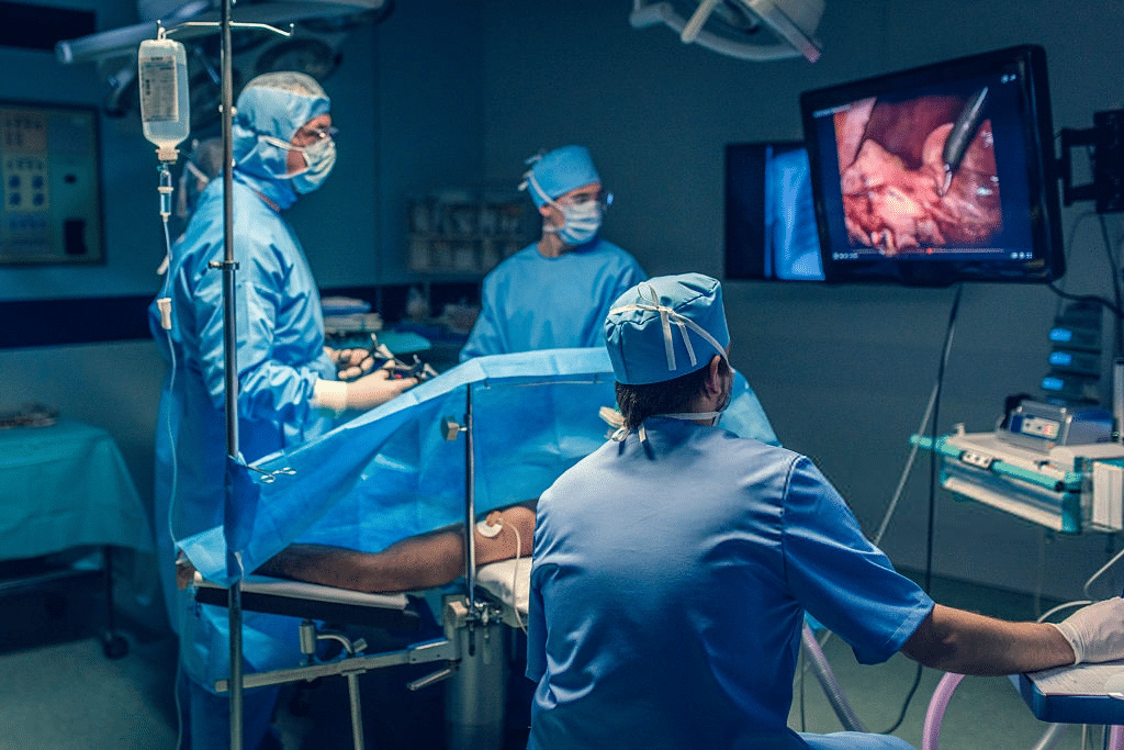 laparoscopic surgery being carried out